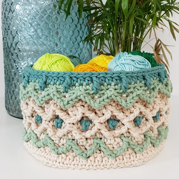 Häkelanleitung für einen Bohemian-Korb