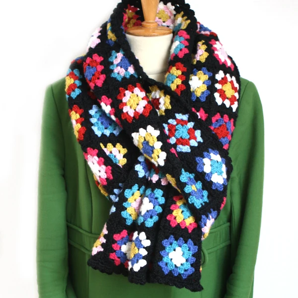 Häkelanleitung: Basic Merino Granny Square-Schal