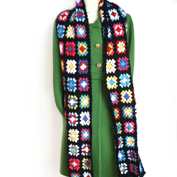 Häkelanleitung: Basic Merino Granny Square-Schal