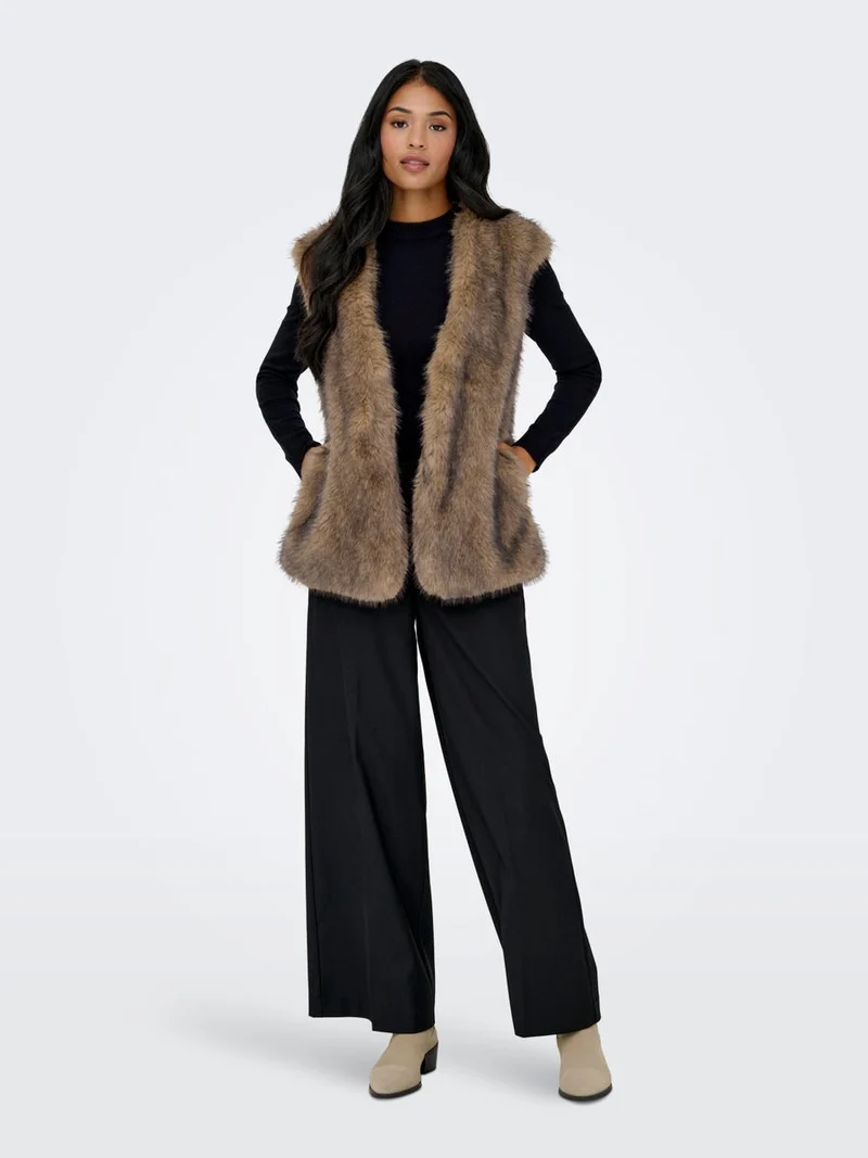 ONLDAWN LIFE FAUX FUR WAISTCOAT OTW