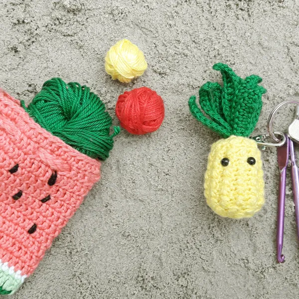 Häkelanleitung für einen Ananas-Schlüsselanhänger
