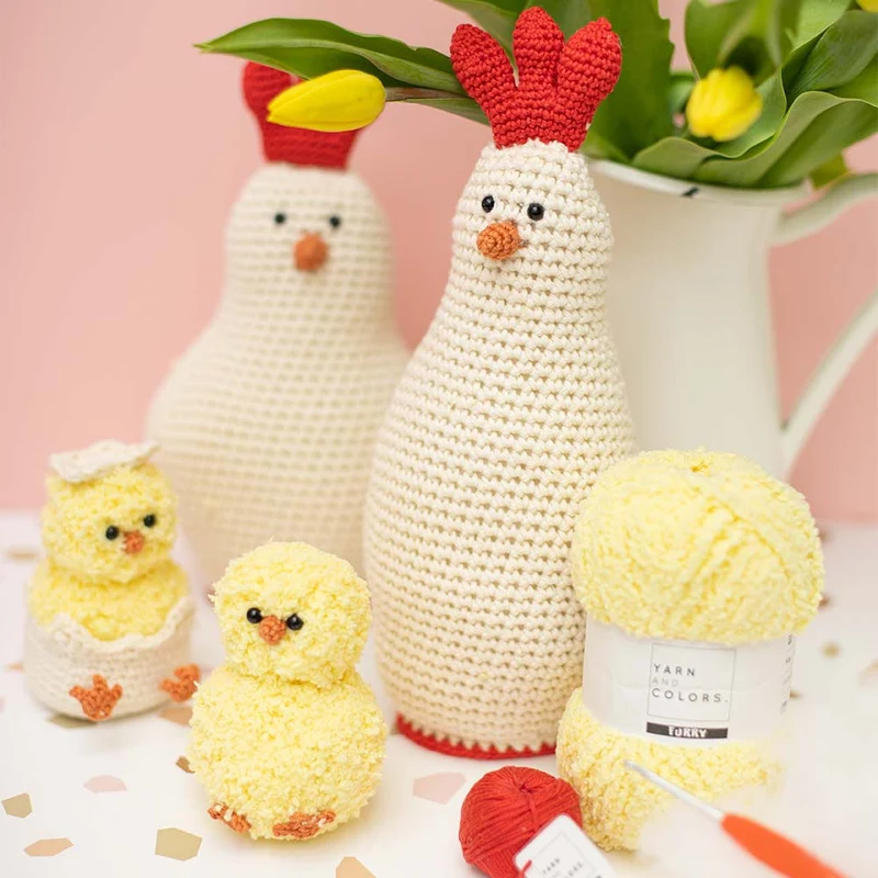 Häkelanleitung „Huhn mit Küken“