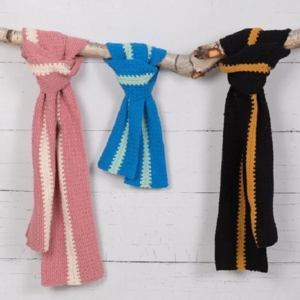 Häkelanleitung „Double Four Family Stripe Scarf“ (digital)