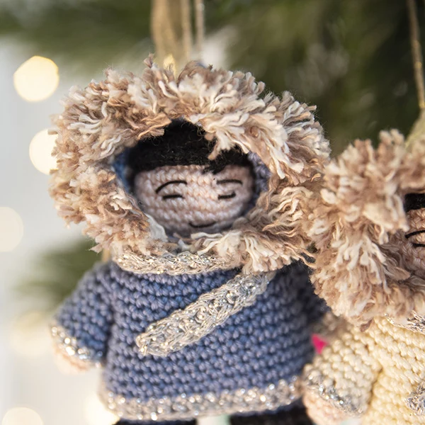 Inuit-Weihnachtsanhänger-Häkelpaket