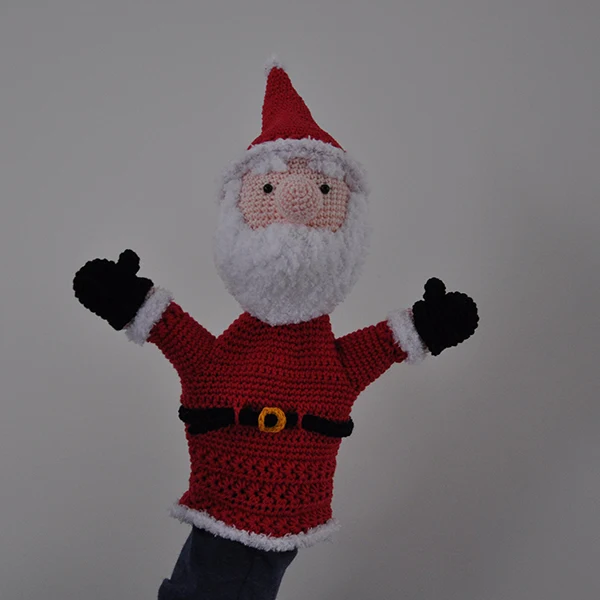 Häkelanleitung für Weihnachtshandpuppen: Rudolph und der Weihnachtsmann