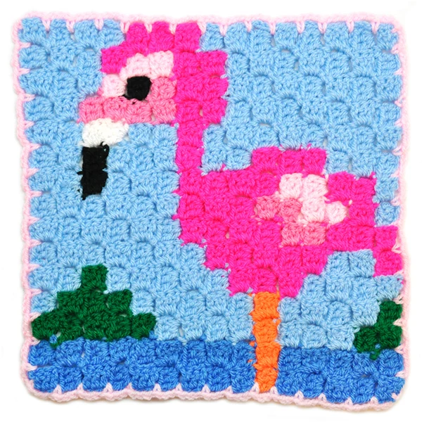 Häkelanleitung „Corner to Corner Flamingo“