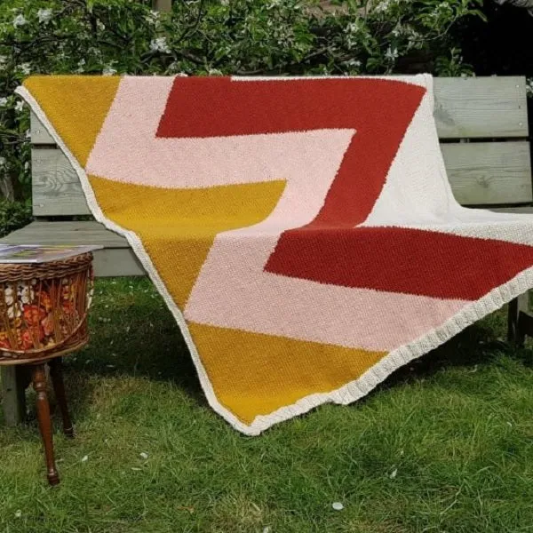 Strickanleitung „Double Four Zigzag“-Decke (digital)