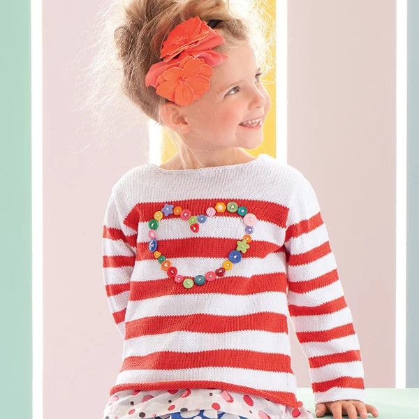 Strickanleitung für einen Kinderpullover mit Herzmotiv (digital)