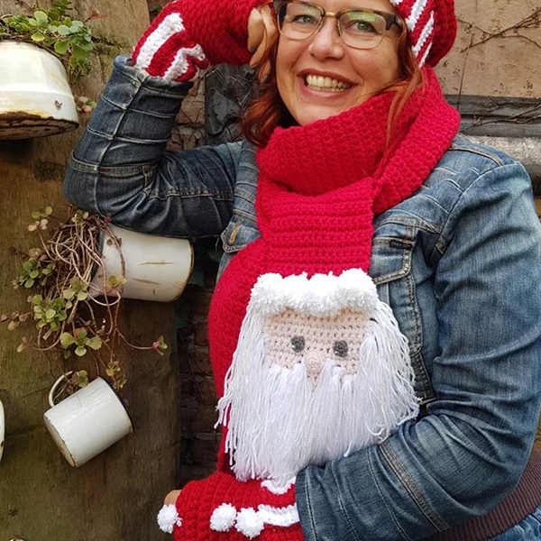Häkelanleitung für Schal und Mütze zu Weihnachten (digital)