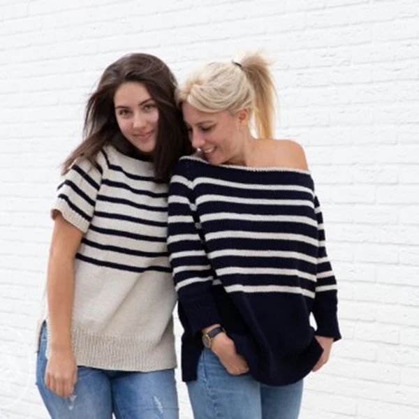 Strickanleitung für einen bretonisch gestreiften Pullover (digital)