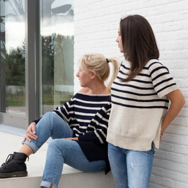 Strickanleitung für einen bretonisch gestreiften Pullover (digital)