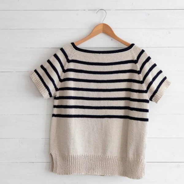 Strickanleitung für einen bretonisch gestreiften Pullover (digital)