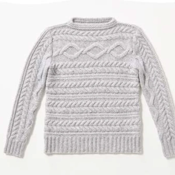 Strickanleitung „Brigitte“-Zopfmusterpullover (digital)