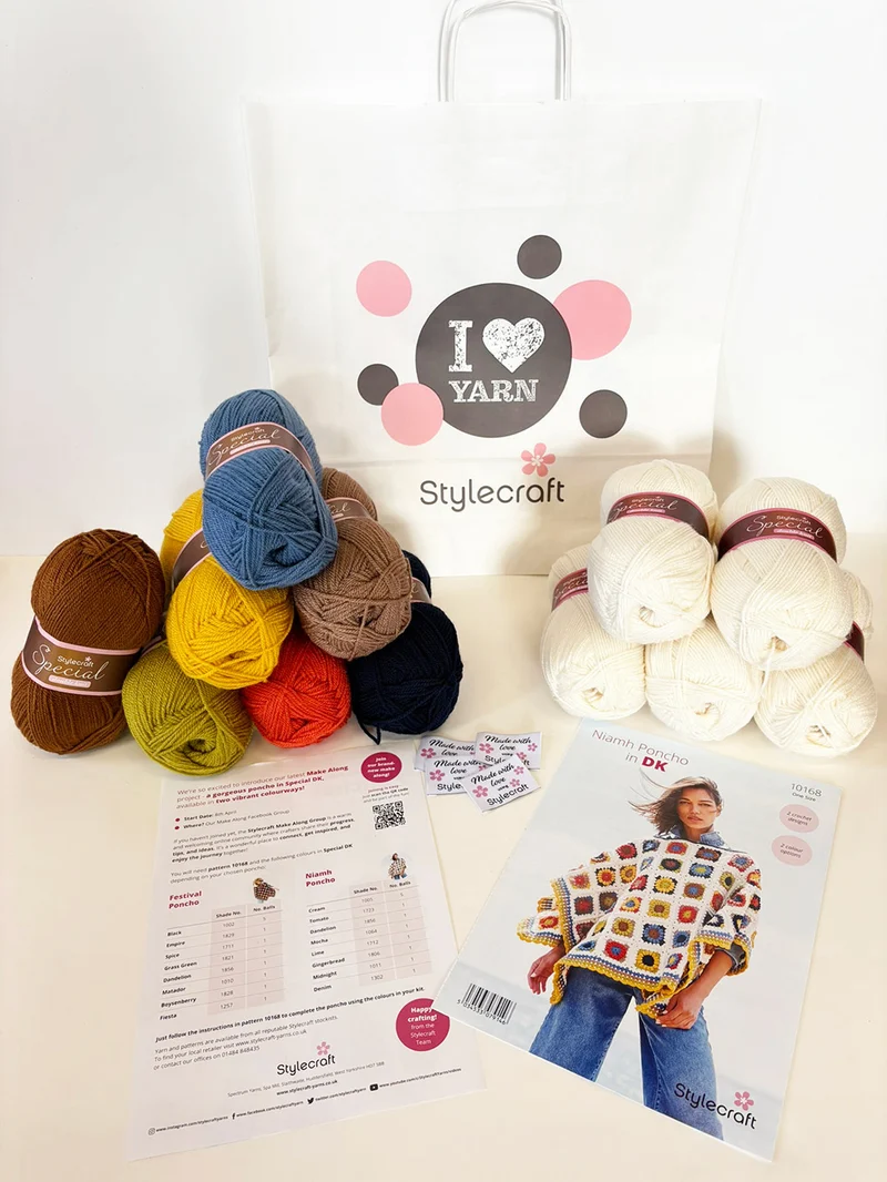 Stylecraft MAL Niamh Poncho in DK – Häkelpaket