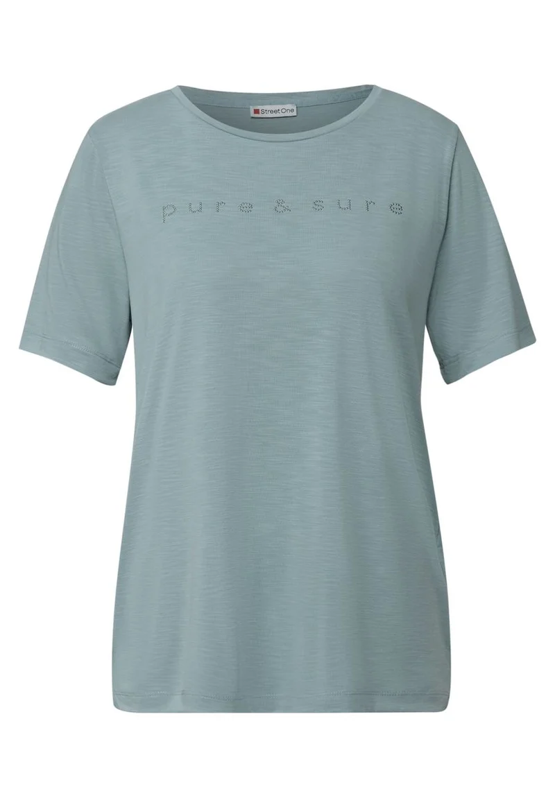 Silk-Look Shirt mit Wording