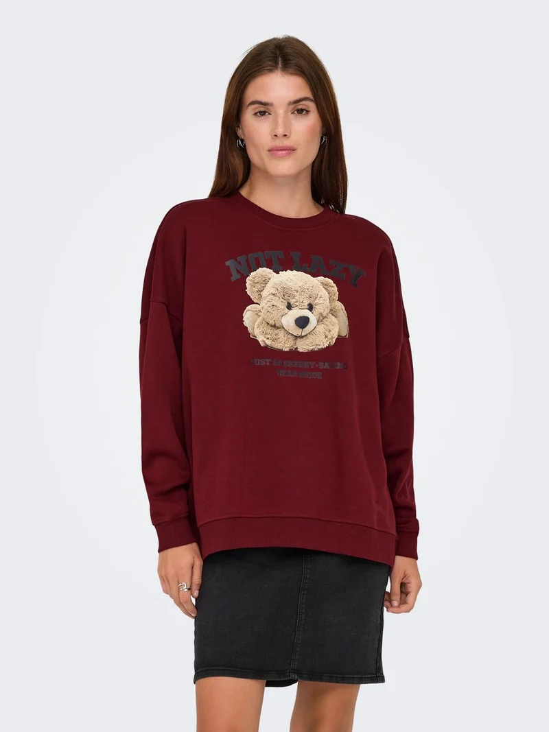 ONLBILA L/S BEAR O-NECK SWT