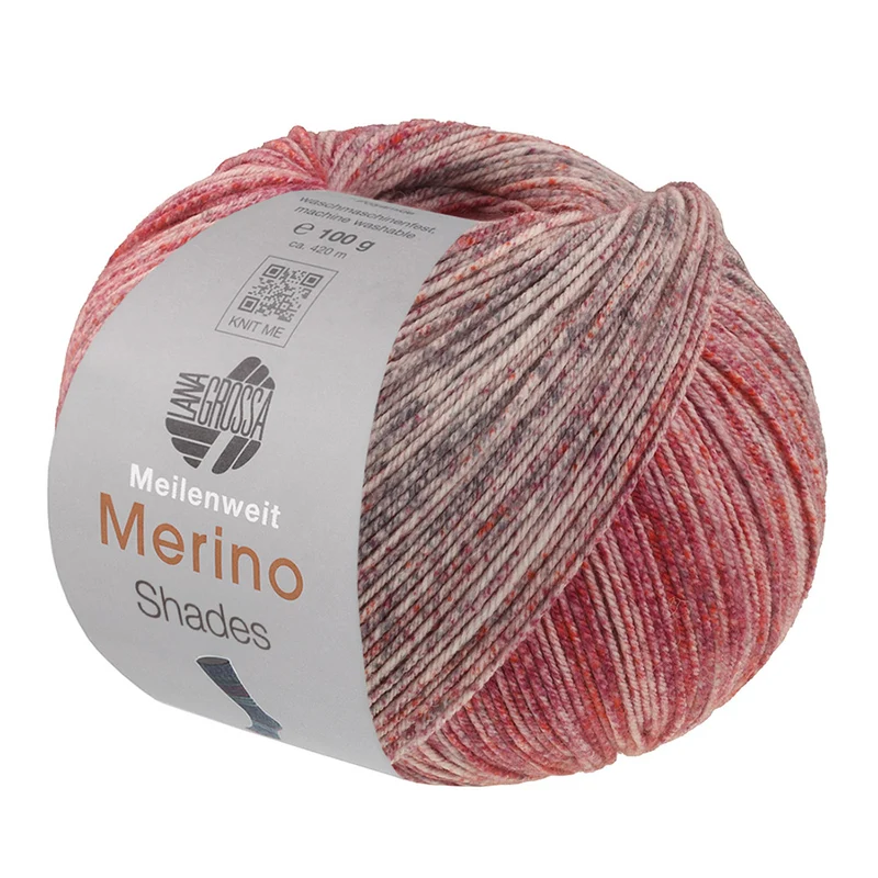 Lana Grossa Meilenweit 100 Merino Extrafine Farbtöne 7236 Hellgrau/Dunkelgrau/Weinrot/Burgund/Pflaume
