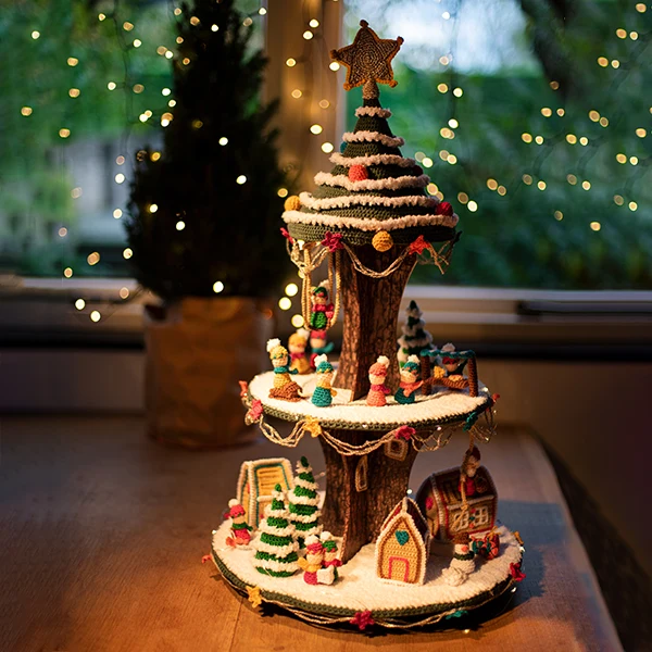 Weihnachtsdorf-Etagere – AdventCAL-Häkelpaket