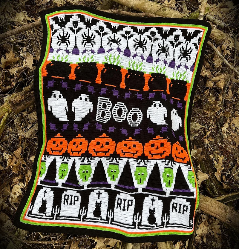 Boo! Halloween-Decke CAL von Rosina Plane – Garnpaket