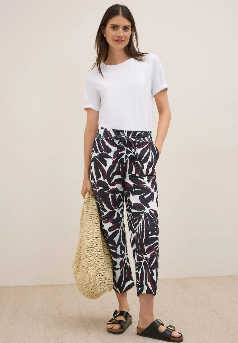 Gemusterte Wide Leg Hose