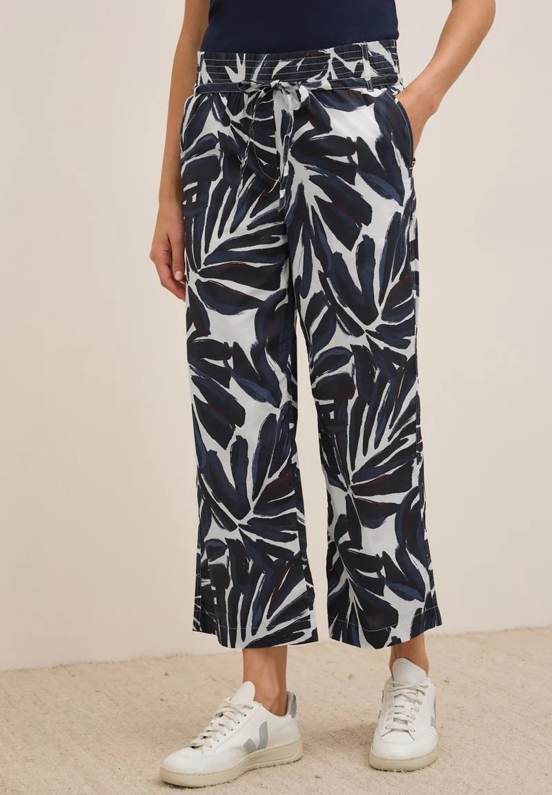 Gemusterte Wide Leg Hose