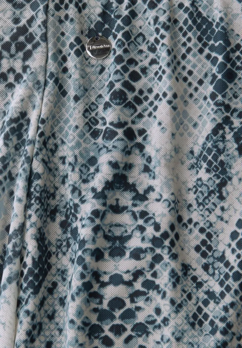 Mesh-Rock mit Snake Print