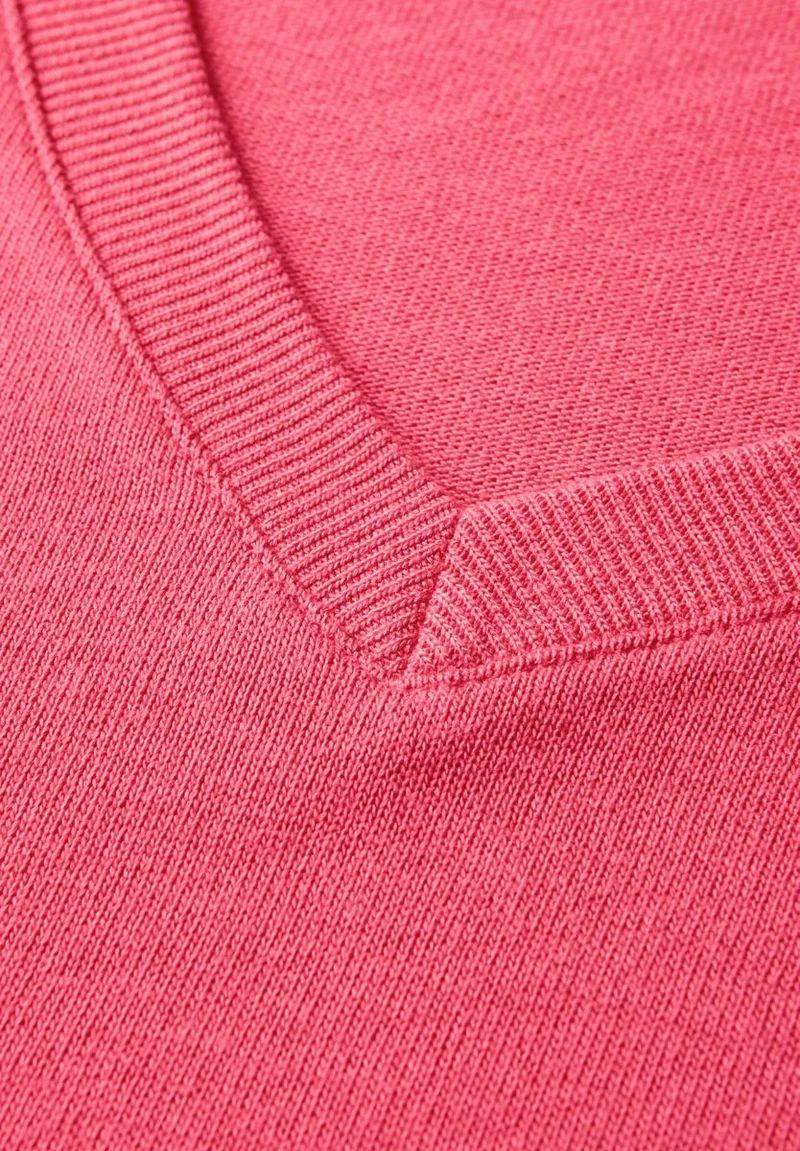 Strick-Look V-Neck T-Shirt