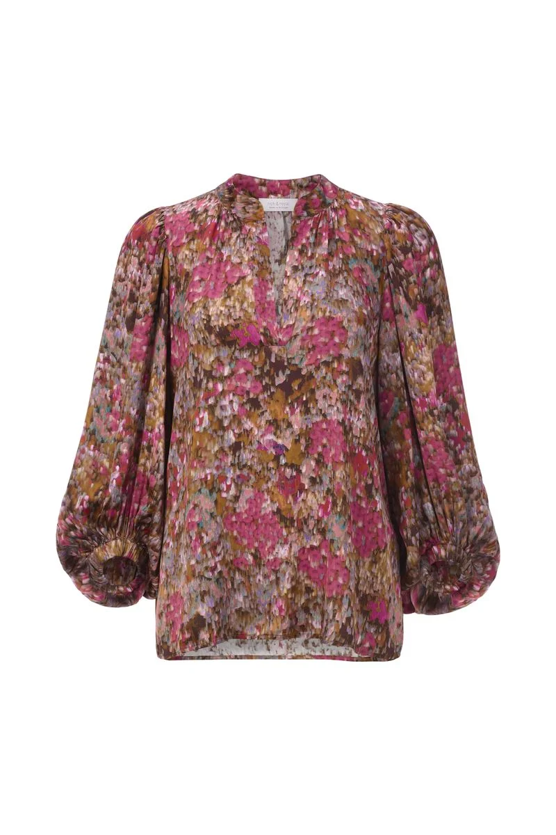 Printed V-Neck Blouse