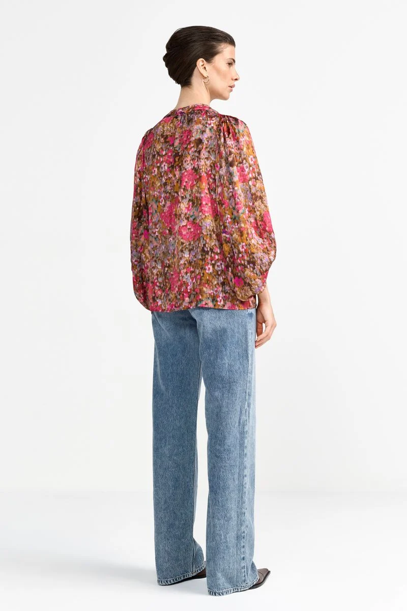 Printed V-Neck Blouse