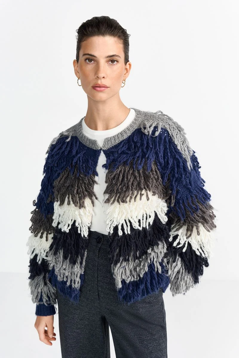 Shaggy Open Edge Cardigan
