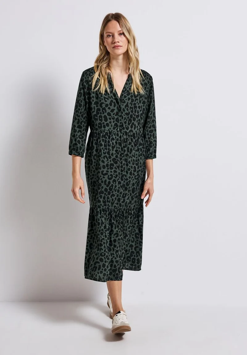 Gemustertes Volant-Kleid