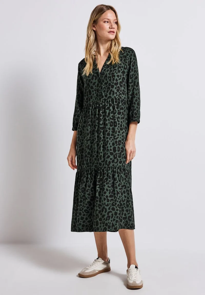 Gemustertes Volant-Kleid