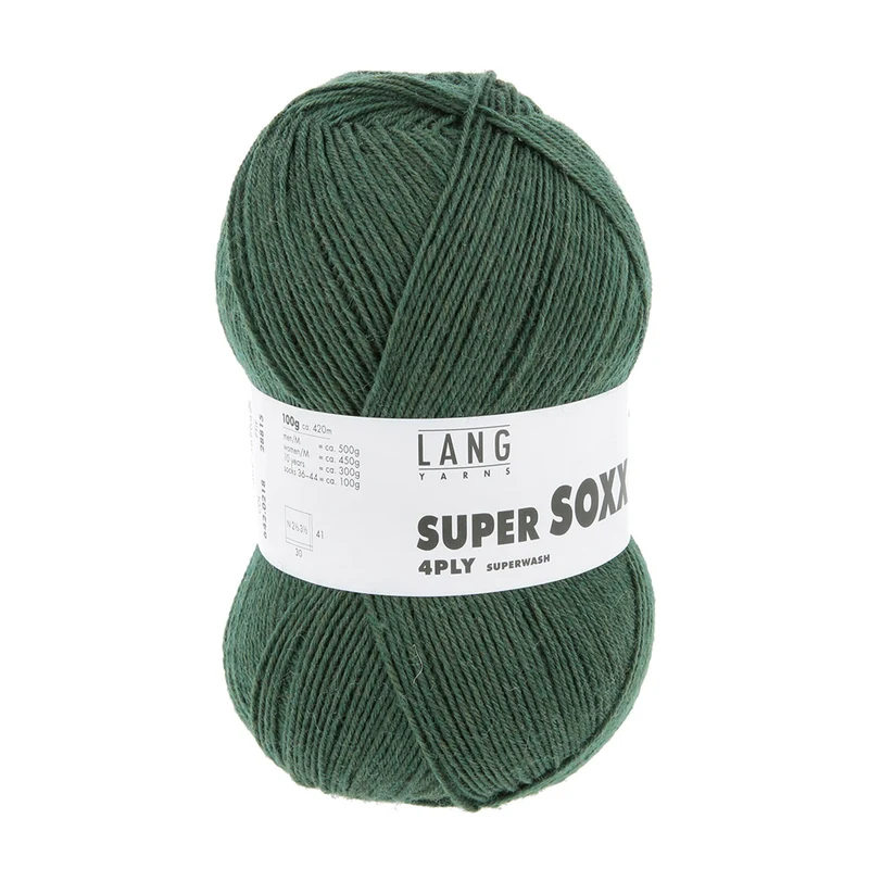 Lang Yarns Super Soxx 4-Fach 0218 Flaschengrün (4-fädig)