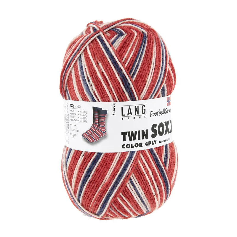 Lang Yarns Twin Soxx 4-fädig FootballSoxx 909 0600 Norwegen