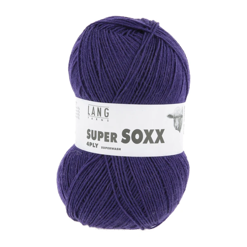Lang Yarns Super Soxx 4-Fach 0090 Violett Königsblau (4-fädig)