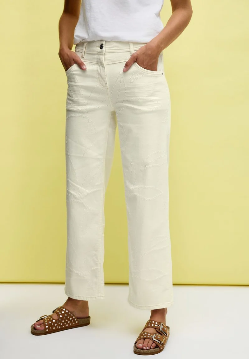 Wide Leg Jeans mit Muster