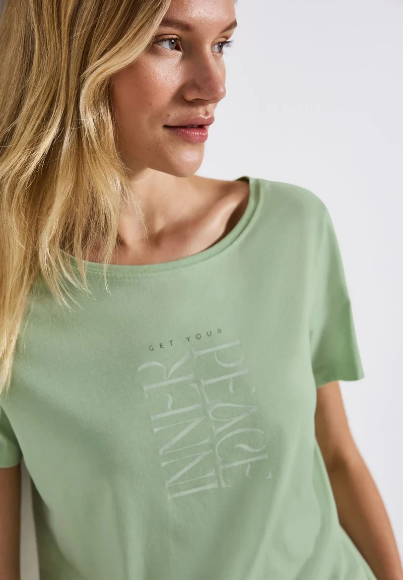 T-Shirt mit Wording Print