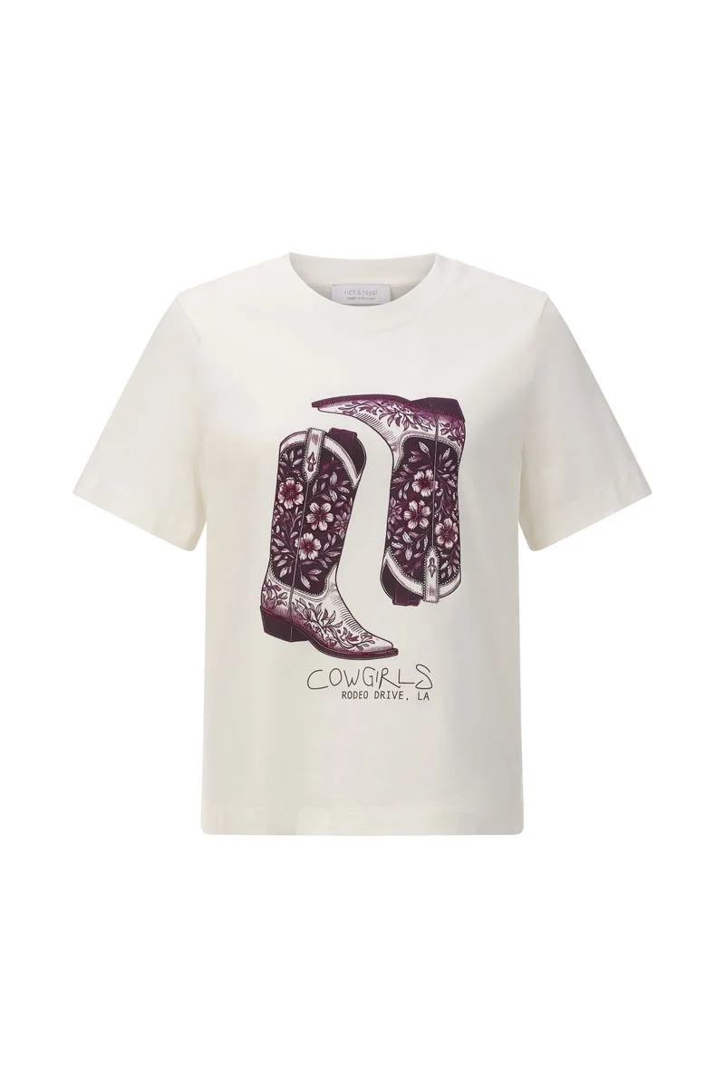 Elegant Fit T-Shirt Cow Girl Boots