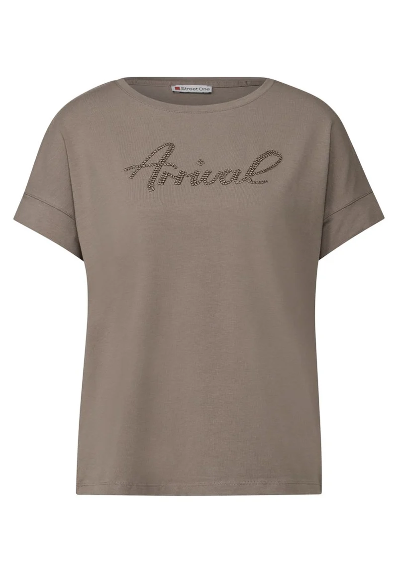 Shirt mit Wording-Stickerei