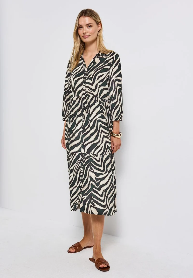 Gemustertes Volant-Kleid