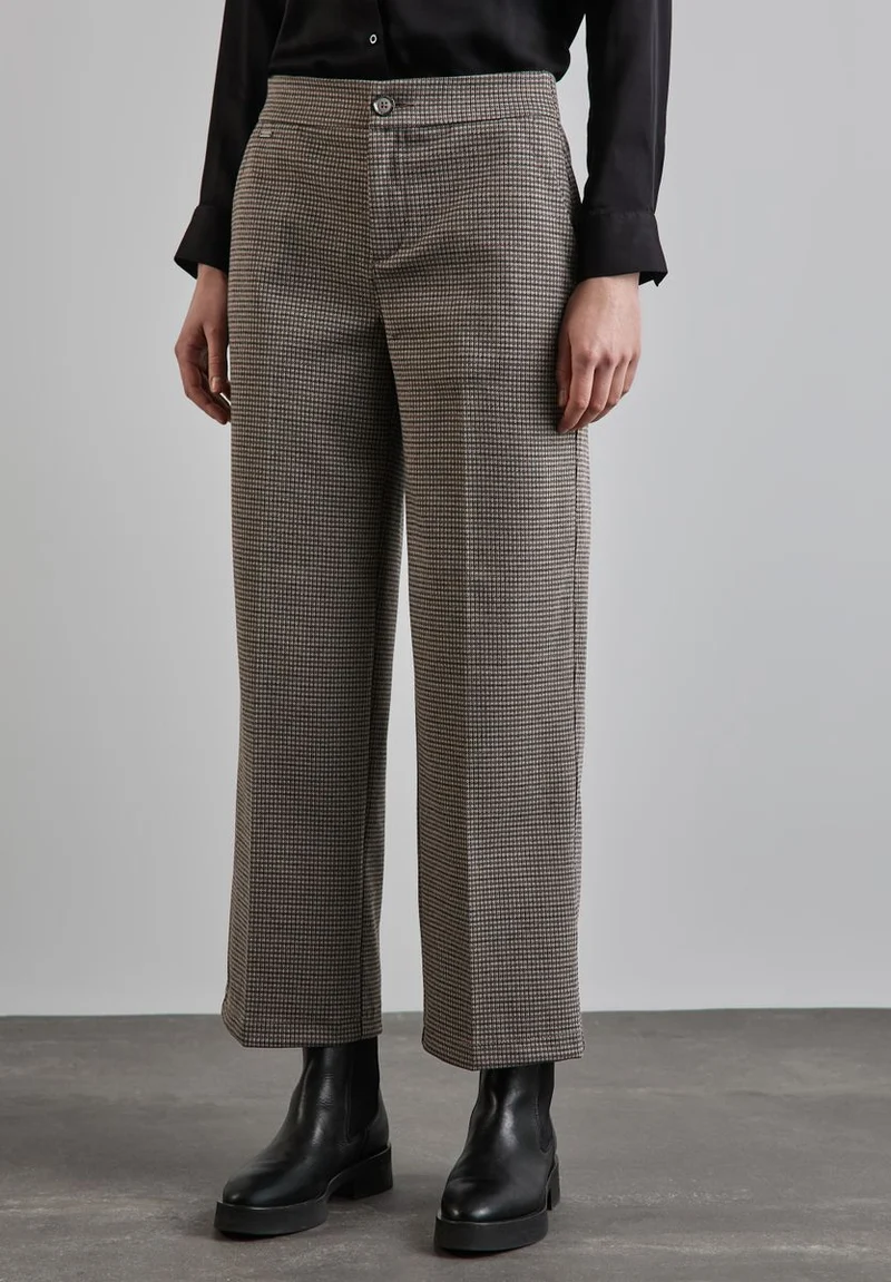 Karierte Wide Leg Hose