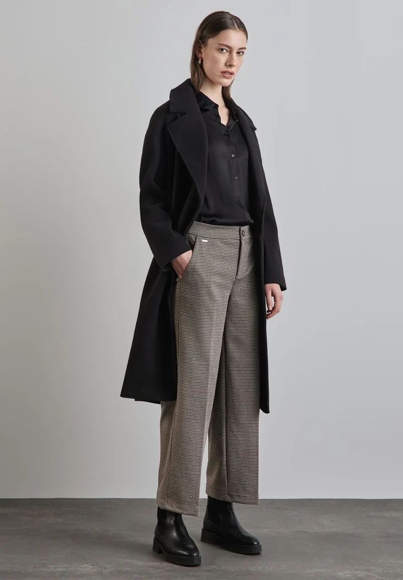 Karierte Wide Leg Hose
