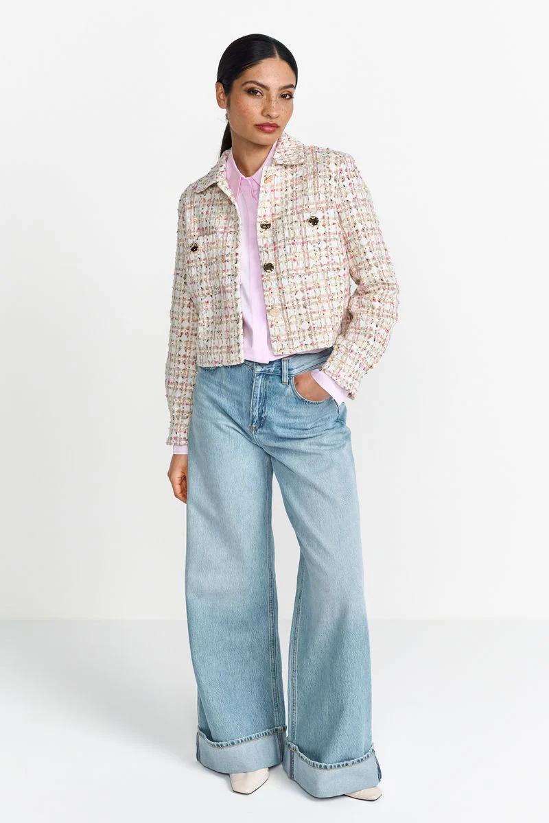 Boxy jacket with shirt collar