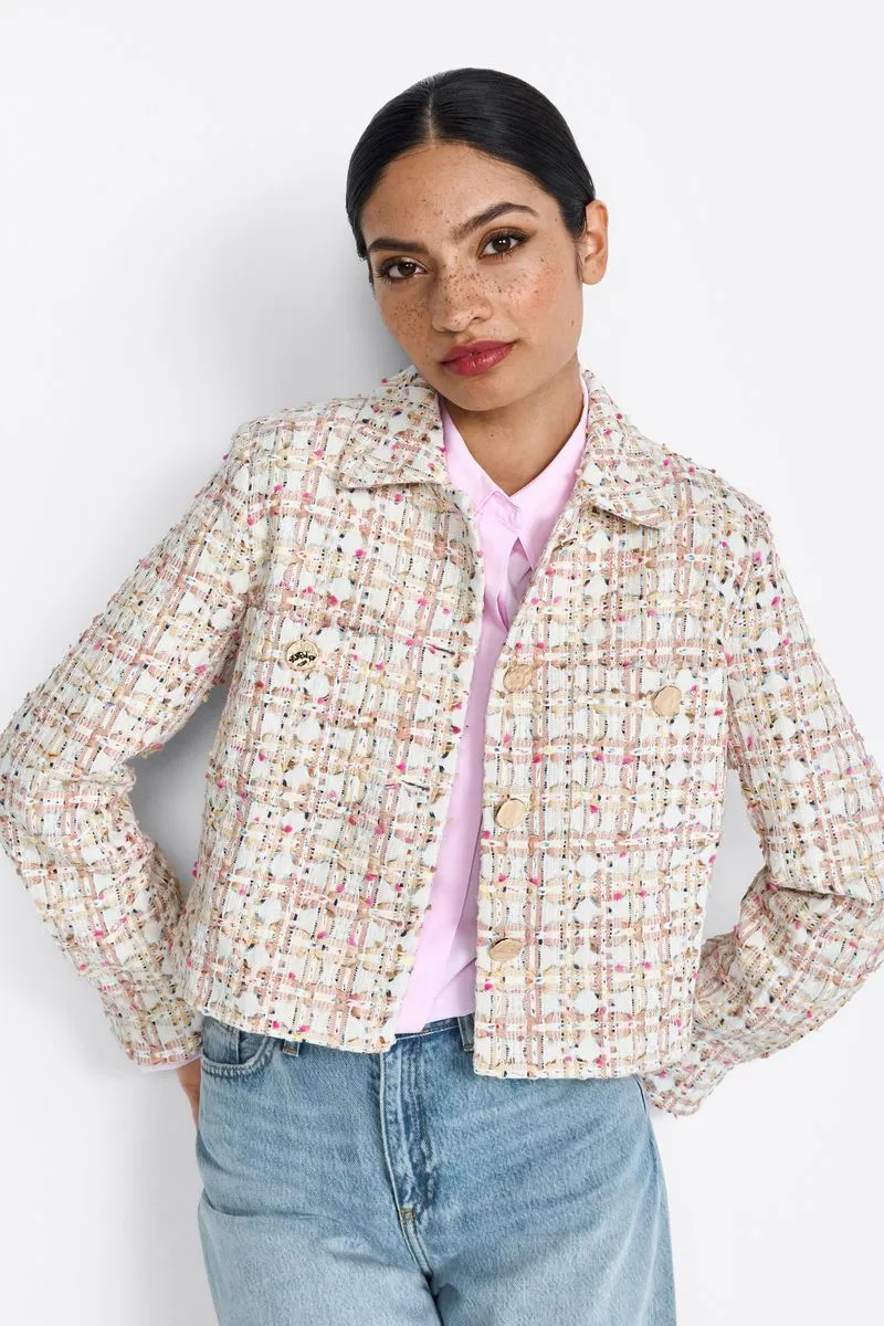 Boxy jacket with shirt collar