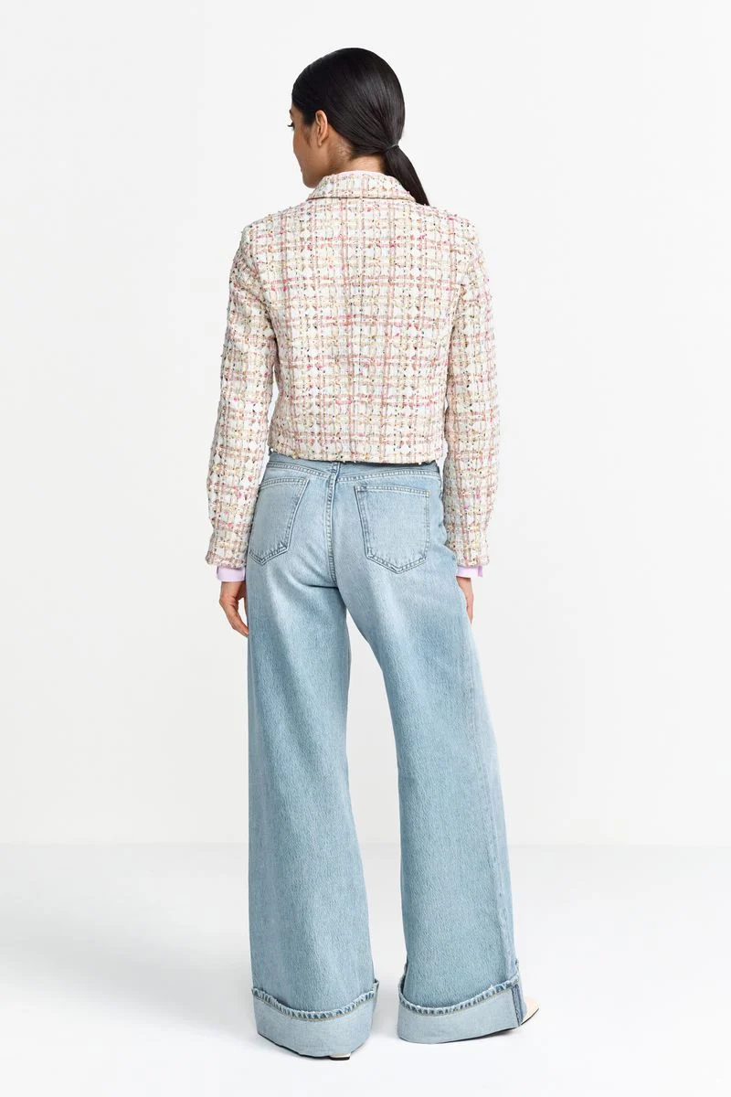 Boxy jacket with shirt collar