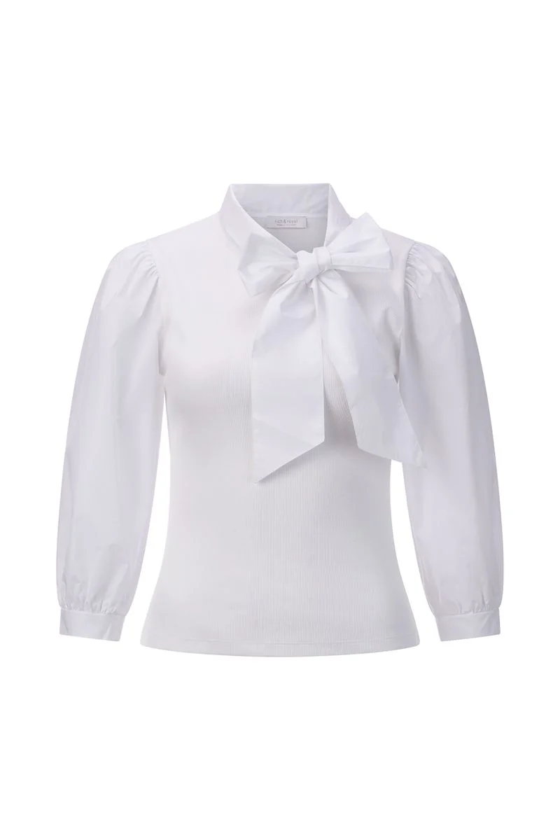 Mat Mix Blouse with Bow