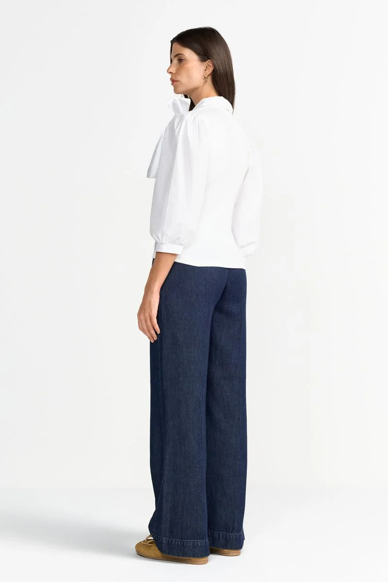 Mat Mix Blouse with Bow