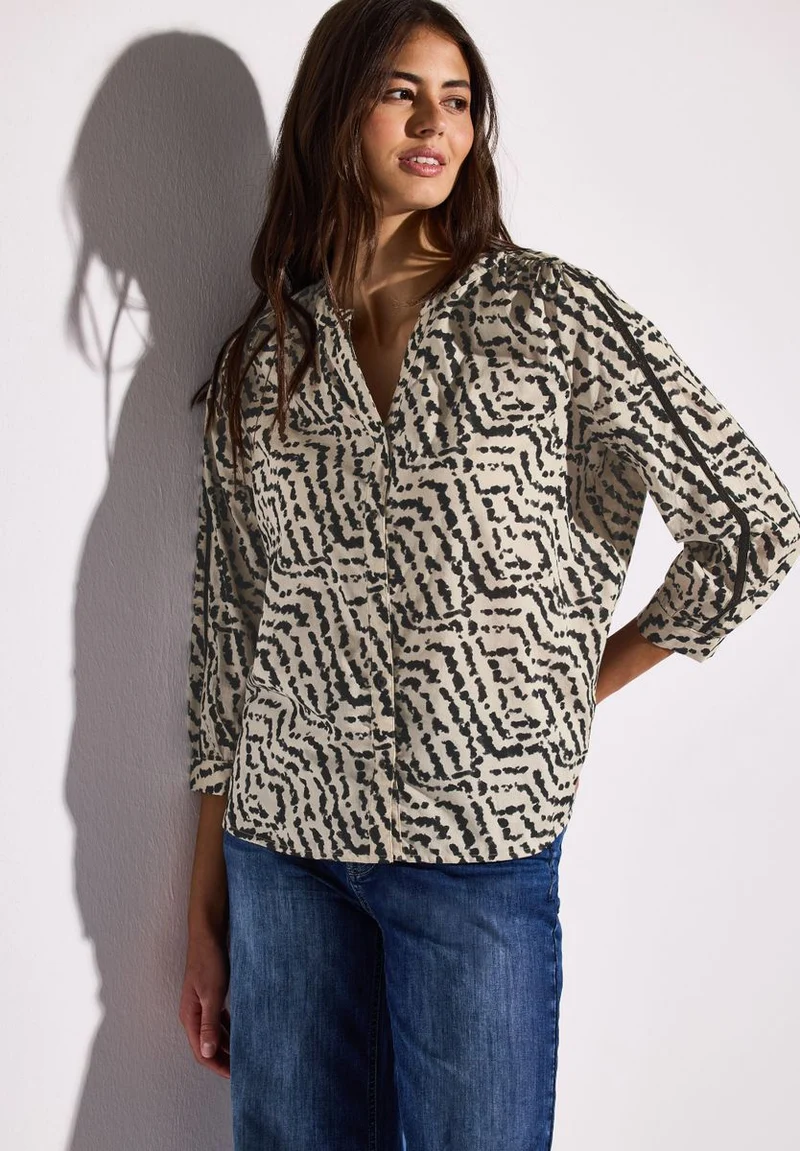 Print-Bluse mit Tapedetails
