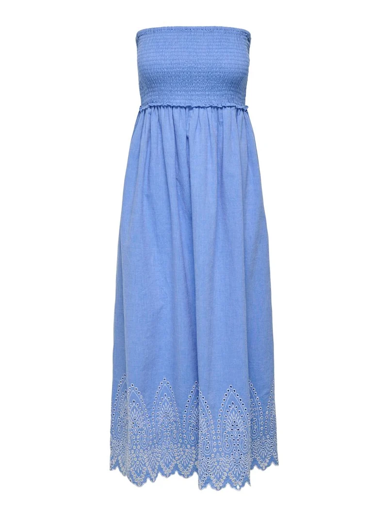 ONLTULUM EMB SMOCK MAXI DRESS WVN