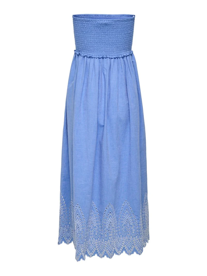ONLTULUM EMB SMOCK MAXI DRESS WVN